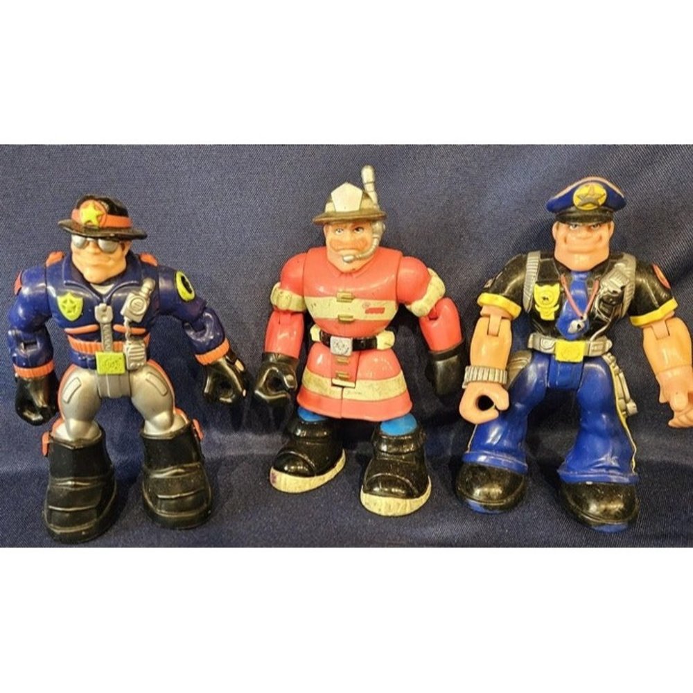 2000/2001 Mattel Rescue Heroes Bundle of 3 -RUBBED OFF‎ PAINT (7e5)